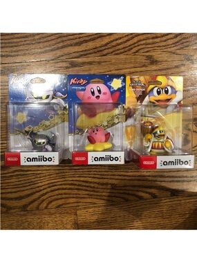 Nintendo Amiibo Figures Lot Kirby, King Dedede, Meta Knight Brand New Sealed